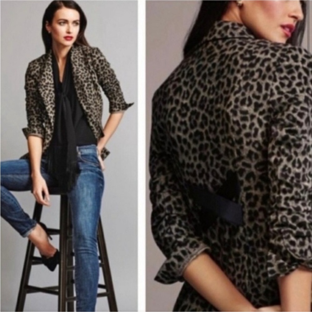Cabi Jungle Jacket, leopard print blazer, size 8, style #3373